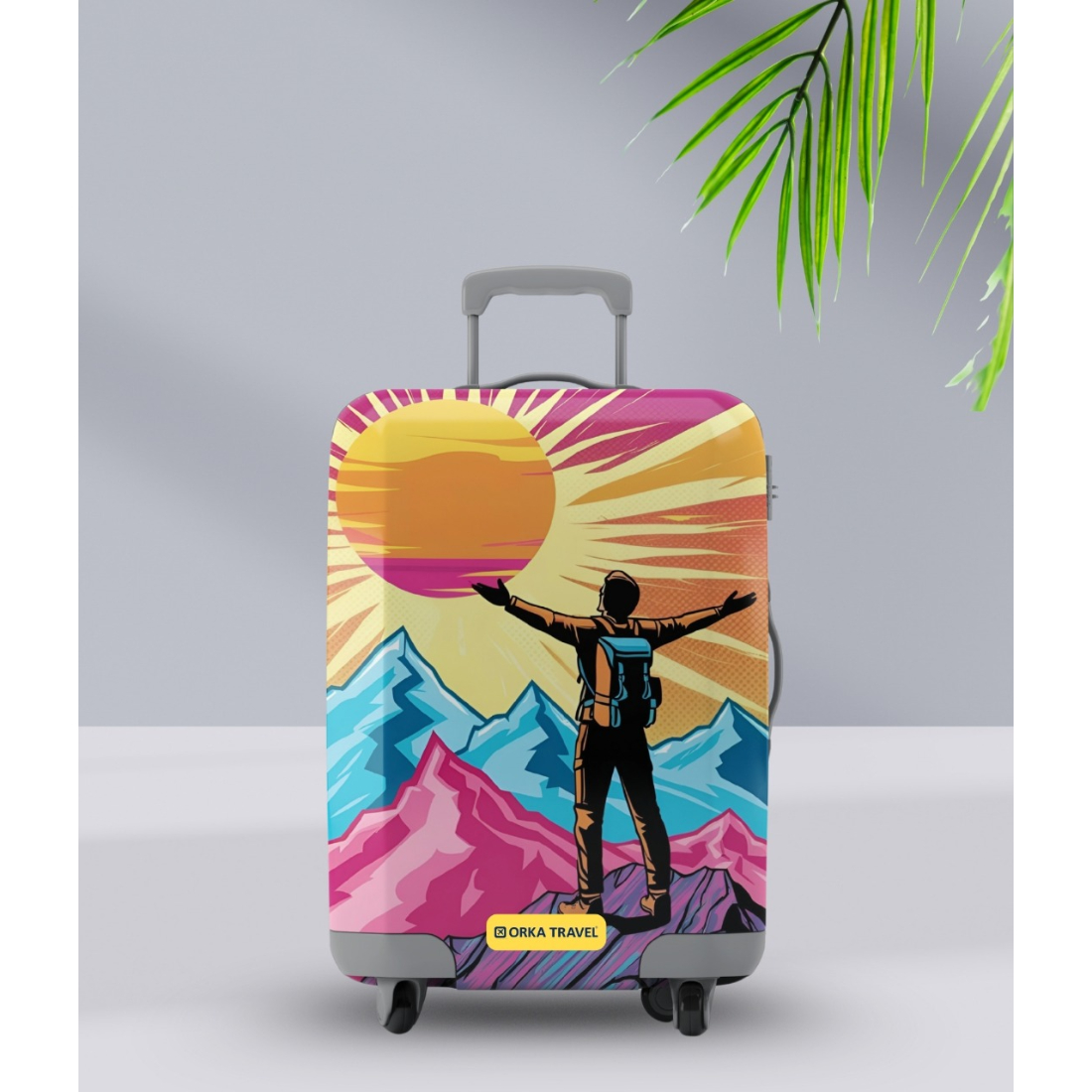 Orka Travel Digital Printed Spandex Fabric Luggage Sleeve Cover (D2)